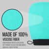 imageValitic Exfoliating Glove Body Scrubber  Exfoliating Mitt Dead Skin Remover Shower Face and Body Exfoliator  Korean Style Skin Scrubber Washcloth  Spray and Self Tan Remover Pair BlackLight Turquoise