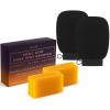 imageValitic 4 Pack Kojic Acid Dark Spot Corrector Soap Bars with Vitamin C Retinol Collagen Turmeric  Original Japanese Complex with Hyaluronic Acid ampamp A Pair of Black Exfoliating Gloves for Body Scrub4 Pack Hyal Soap Bars  Exfoliating Gloves
