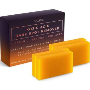 imageVALITIC Kojic Acid Dark Spot Remover Soap Bars with Vitamin C Retinol Collagen Turmeric  Original Japanese Complex Infused with Hyaluronic Acid Vitamin E Shea Butter Castile Olive Oil 2 Pack4 Pack