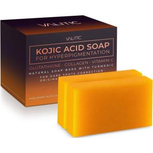 imageVALITIC Kojic Acid Soap for Hyperpigmentation  with Glutathione Collagen ampamp Vitamin C  Natural Soap Bars with Turmeric  Original Japanese Complex for Dark Spot Correction  2 Pack2 Pack