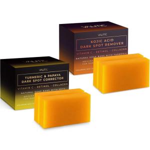 imageVALITIC Papaya and Turmeric Kojic Acid Soap Bar  Dark Spot Corrector Skin Care Cleansing Bar  Infused with Vitamin C Hyaluronic Acid Collagen Retinol Olive Oil  2 Pack2 Pack  2 Pack