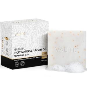 imageVALITIC Rice Water ampamp Argan Oil Shampoo Bar  Strengthens and Promotes Hair Revitalization  SLS ampamp Paraben Free  Vegan Eco Friendly  Natural Vitamin C ampamp Keratin  for all Hair TypesShampoo Bar with Rice Water