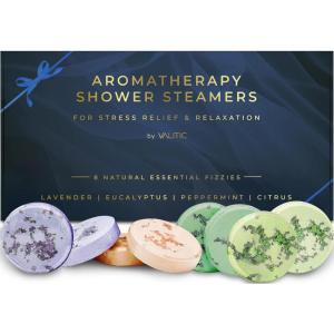 imageValitic Aromatherapy Shower Steamers for Stress Relief and Relaxation  Gifts for Women Mom Birthday 8 Natural Essential Fizzies Shower Bombs  4 Scents  Lavender Eucalyptus Citrus and Peppermint
