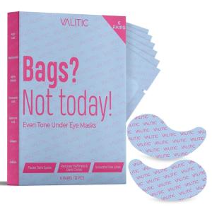 imageVALITIC Kojic Acid Under Eye Masks  Brightening Under Eye Patches Travel Essentials for Women and Men  Fades Dark Circles and Reduces Puffy Eyes  with Niacinamide Collagen and Caffeine  12 Pack6 pairs Pack of 1